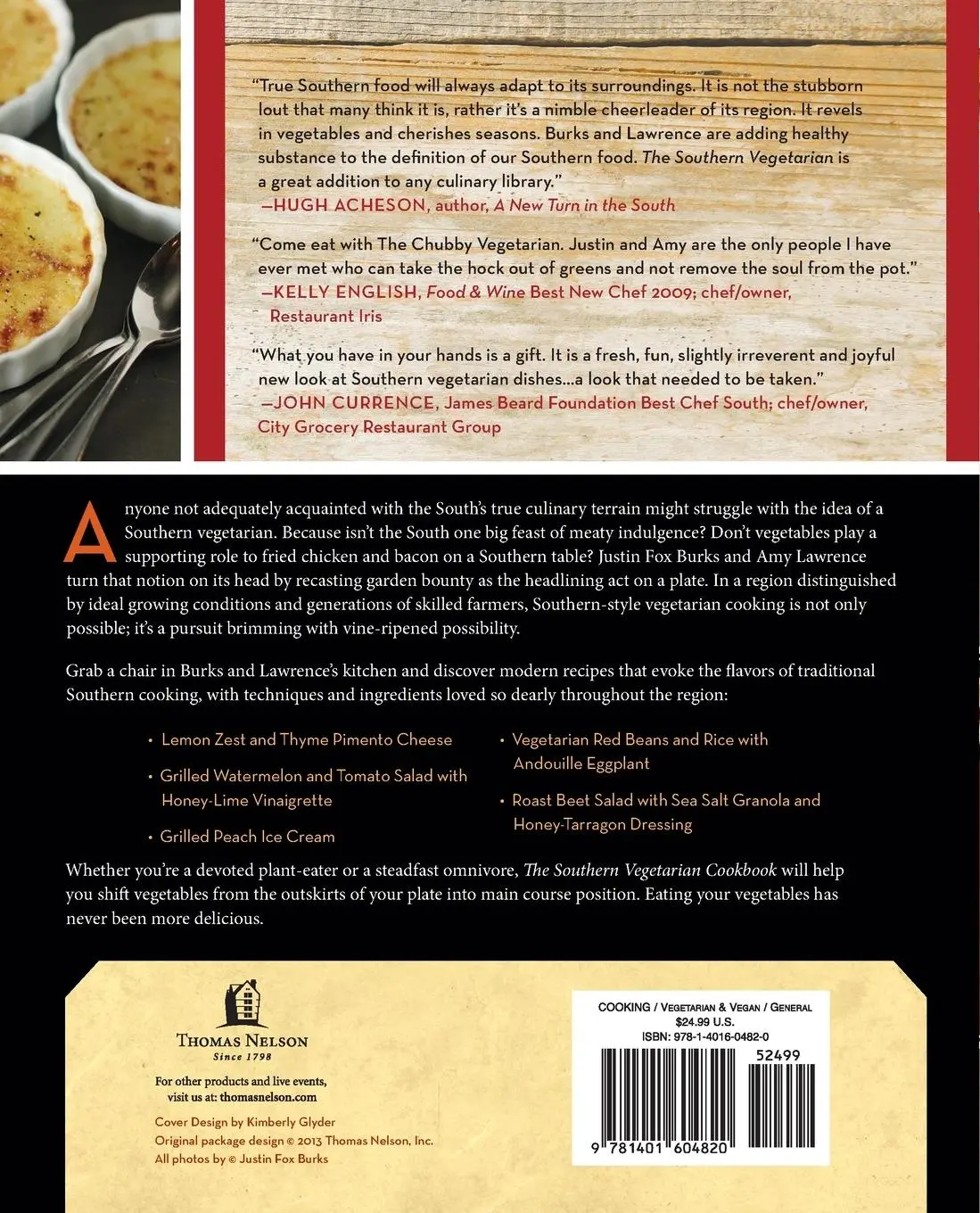 Rückseite: 9781401604820 | The Southern Vegetarian Cookbook Softcover | Justin Burks | Buch