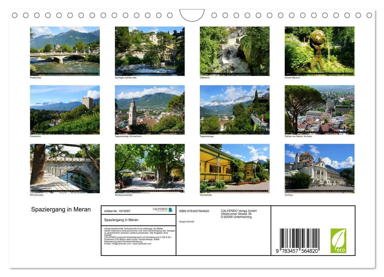Bild: 9783457564820 | Spaziergang in Meran (Wandkalender 2026 DIN A4 quer), CALVENDO...