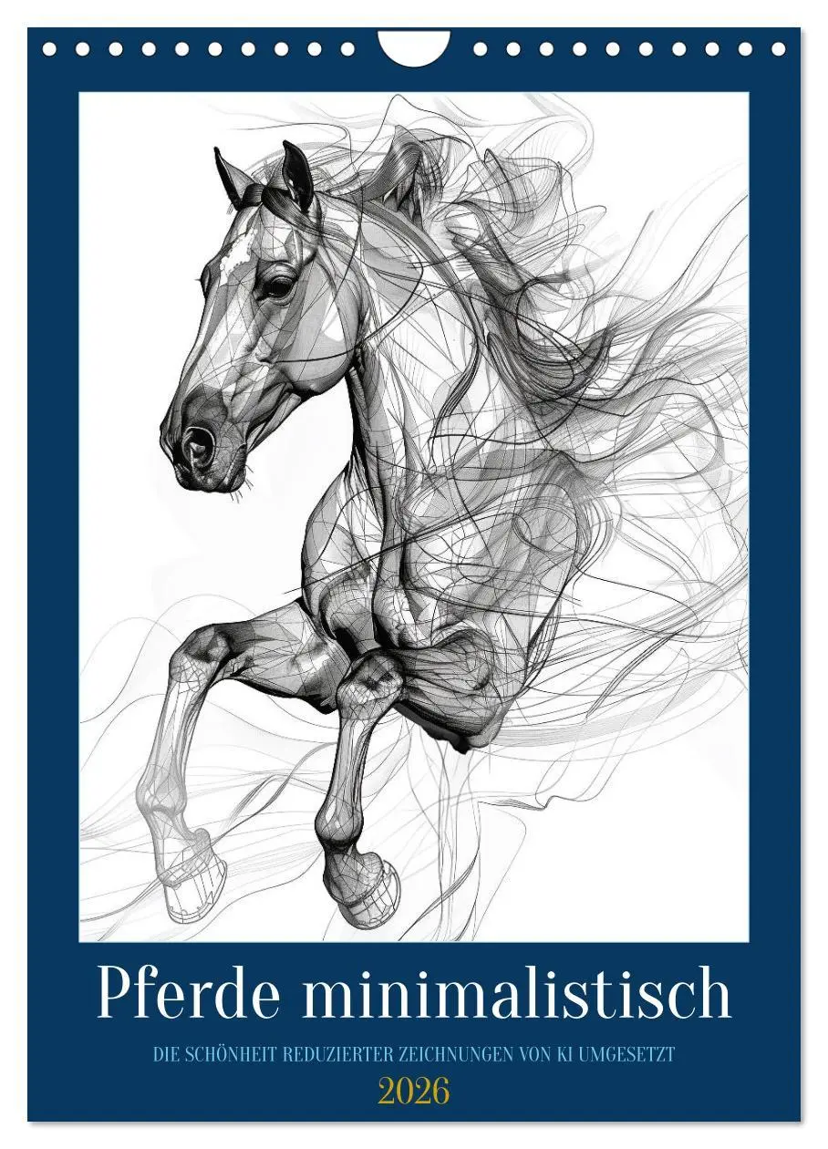 Cover: 9783516274820 | Pferde minimalistisch (Wandkalender 2026 DIN A4 hoch), CALVENDO...