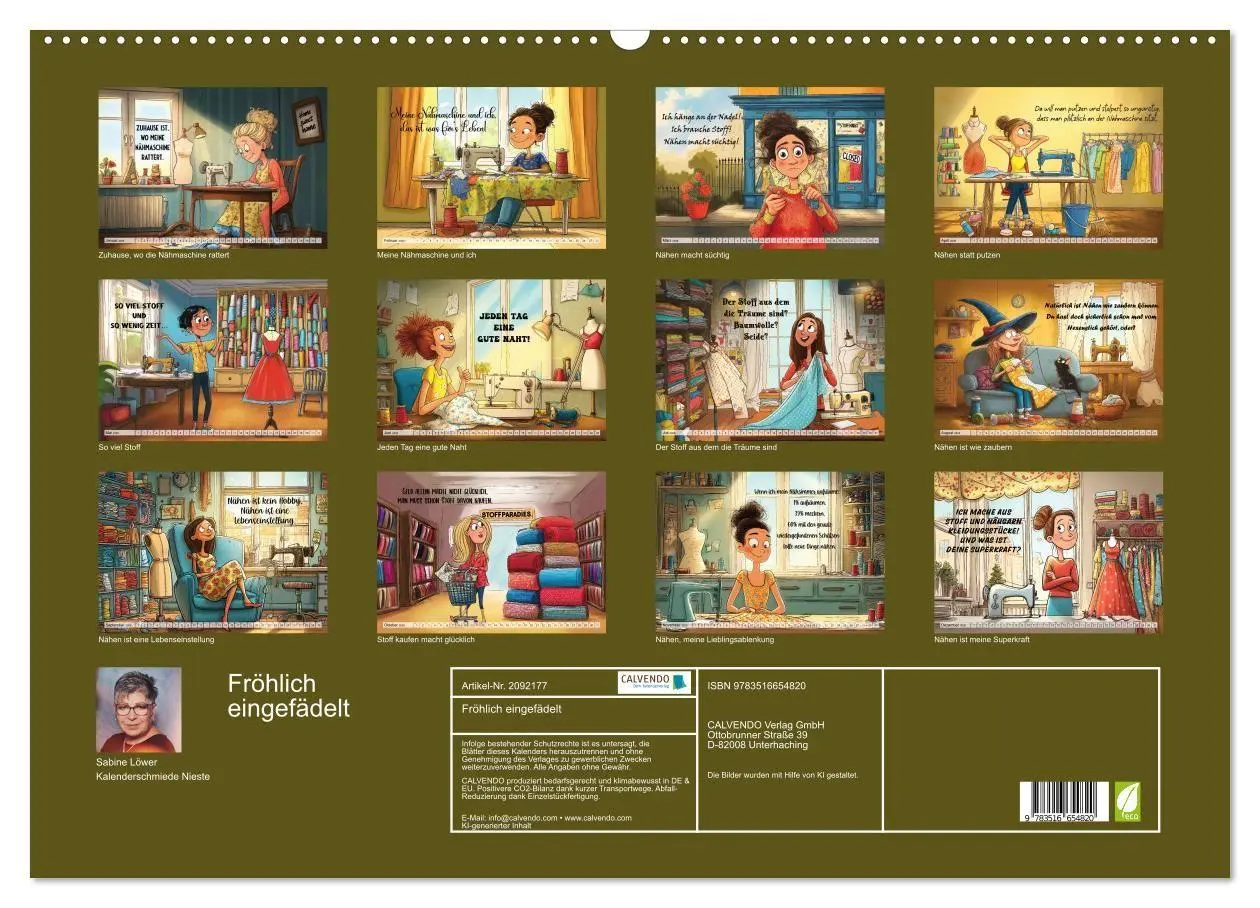 Bild: 9783516654820 | Fröhlich eingefädelt (Wandkalender 2026 DIN A2 quer), CALVENDO...