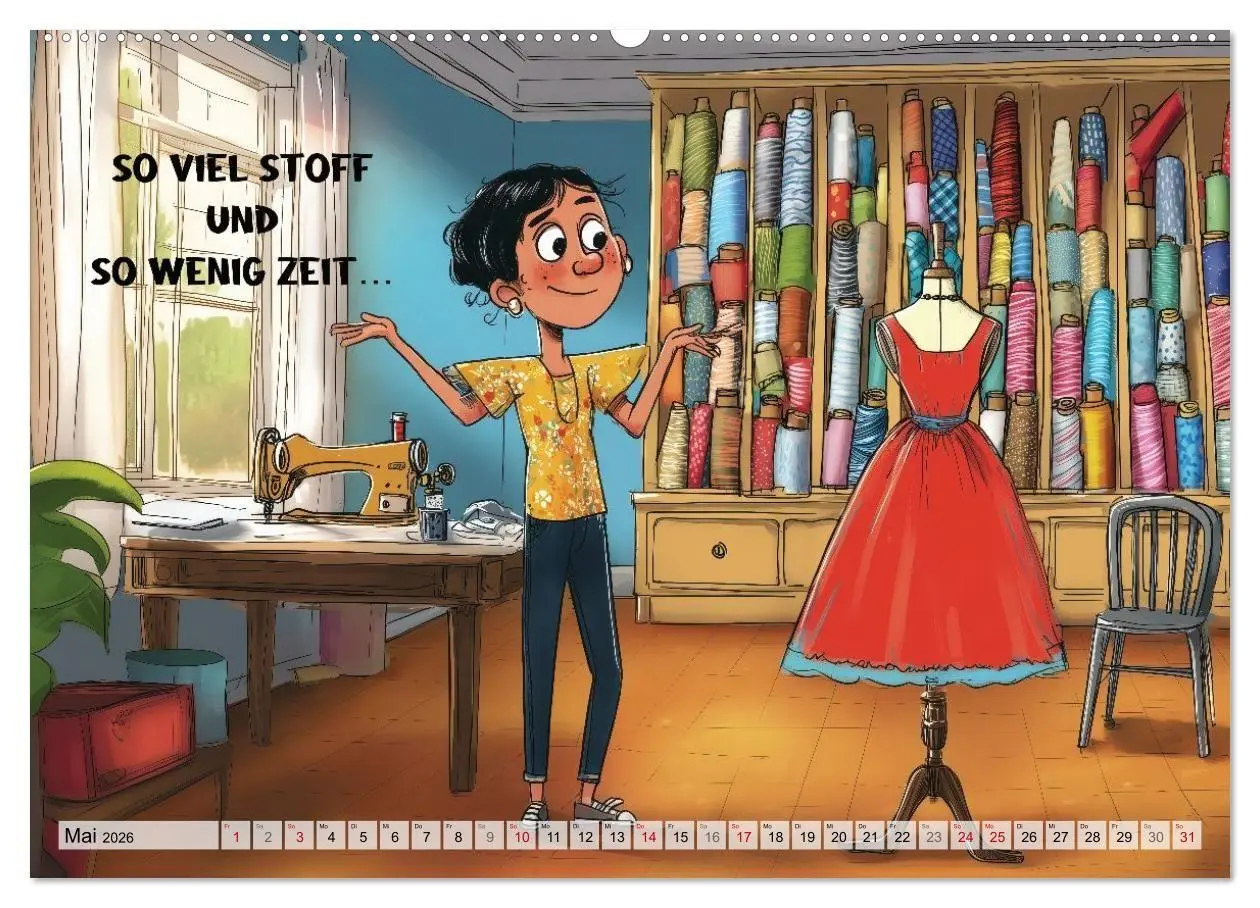 Bild: 9783516654820 | Fröhlich eingefädelt (Wandkalender 2026 DIN A2 quer), CALVENDO...