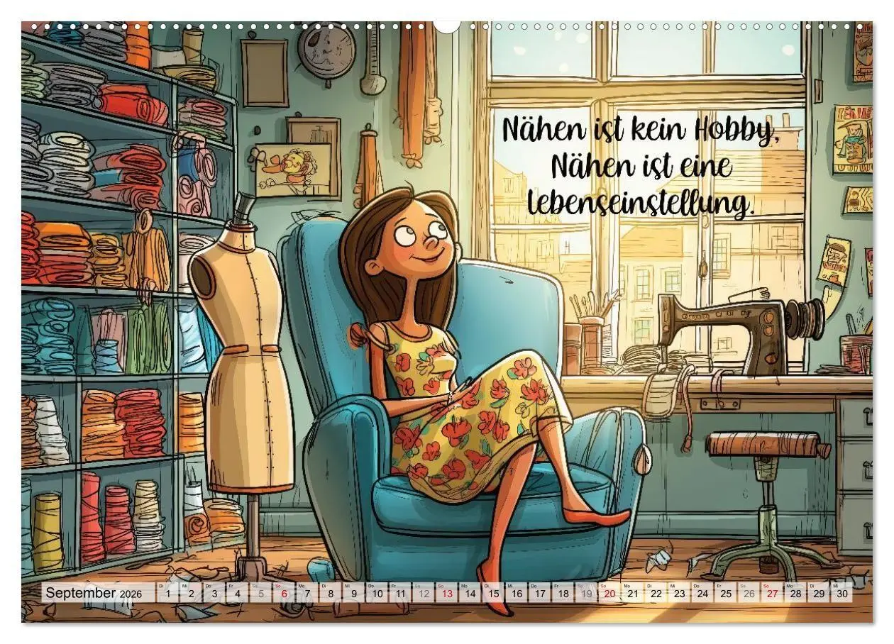 Bild: 9783516654820 | Fröhlich eingefädelt (Wandkalender 2026 DIN A2 quer), CALVENDO...