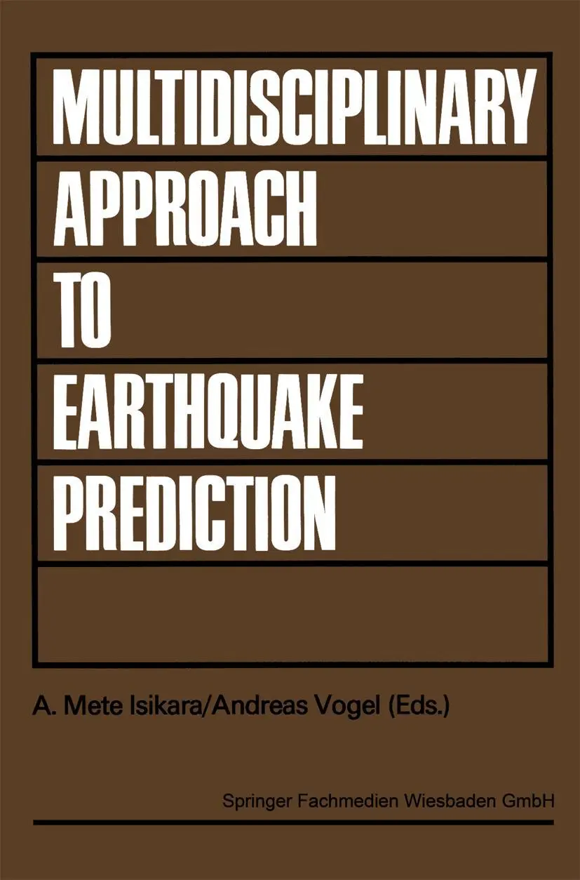 Multidisciplinary Approach to Earthquake Prediction: Proceedings of the International Symposium on Earthquake Prediction in the North Anatolian Fault ... in Earthquake Research and Engineering)