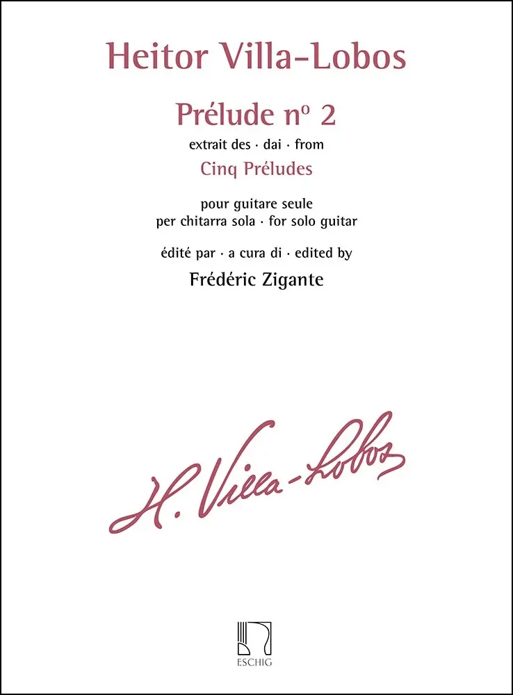 Cover: 9790044094820 | Prélude mi majeur nr.2 pour guitare 5 preludes nr.2 | Villa-Lobos