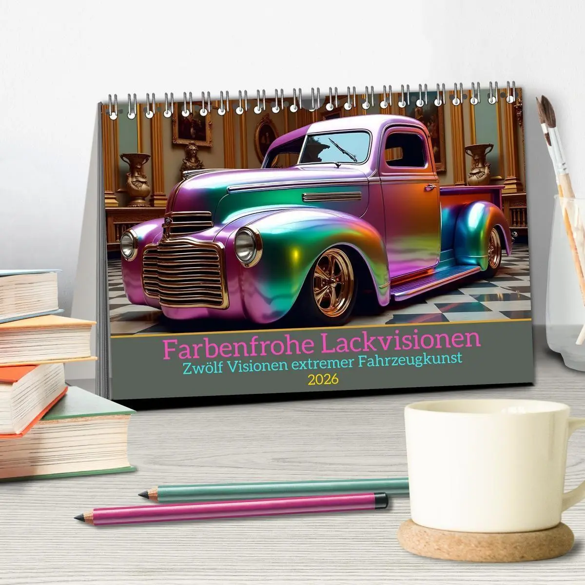 Bild: 9783516714920 | Farbenfrohe Lackvisionen (Tischkalender 2026 DIN A5 quer), CALVENDO...