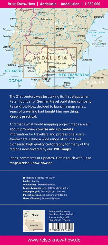 Bild: 9783831774920 | Reise Know-How Landkarte Andalusien / Andalusia (1:350.000) | 2 S.