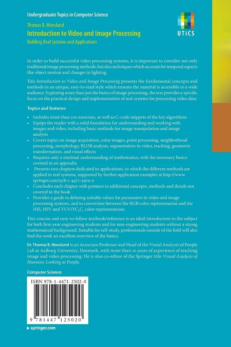 Rückseite: 9781447125020 | Introduction to Video and Image Processing | Thomas B. Moeslund | Buch
