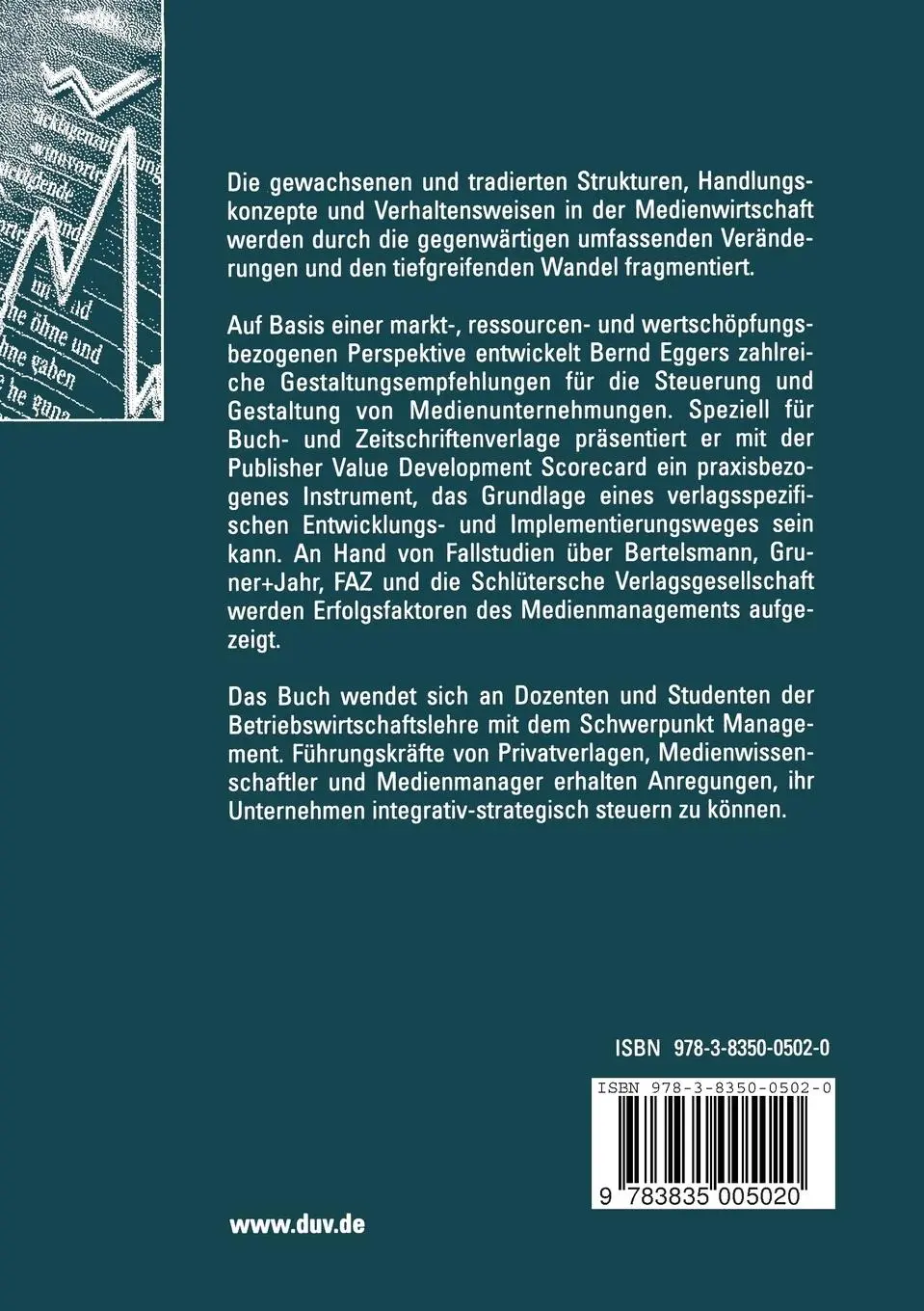 Rückseite: 9783835005020 | Integratives Medienmanagement | Bernd Eggers | Taschenbuch | xxii