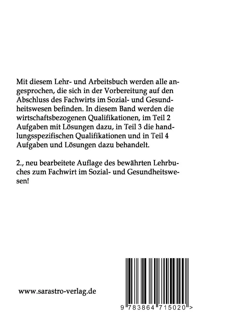 Rückseite: 9783864715020 | Fachwirt im Sozial- und Gesundheitswesen | Thomas Padberg | Buch