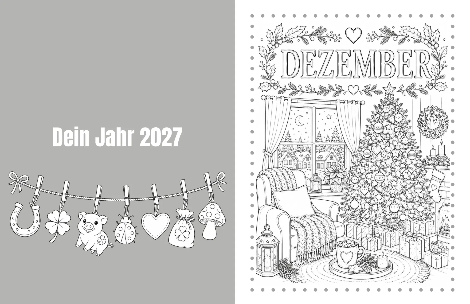 Bild: 9783990515020 | Jahresträume 2027 - Kalender zum Ausmalen, Träumen und Innehalten