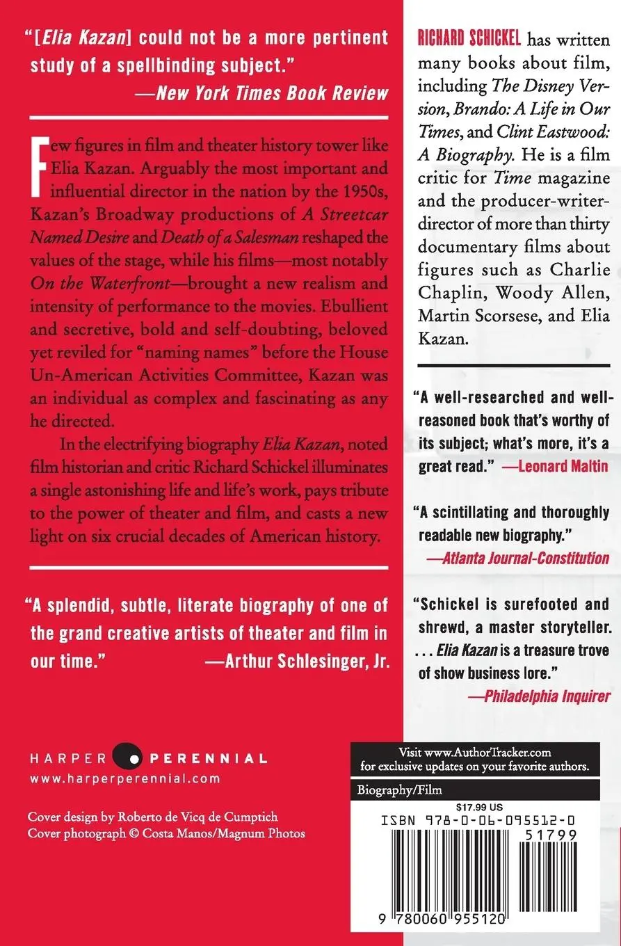 Rückseite: 9780060955120 | Elia Kazan | A Biography | Richard Schickel | Taschenbuch | Englisch