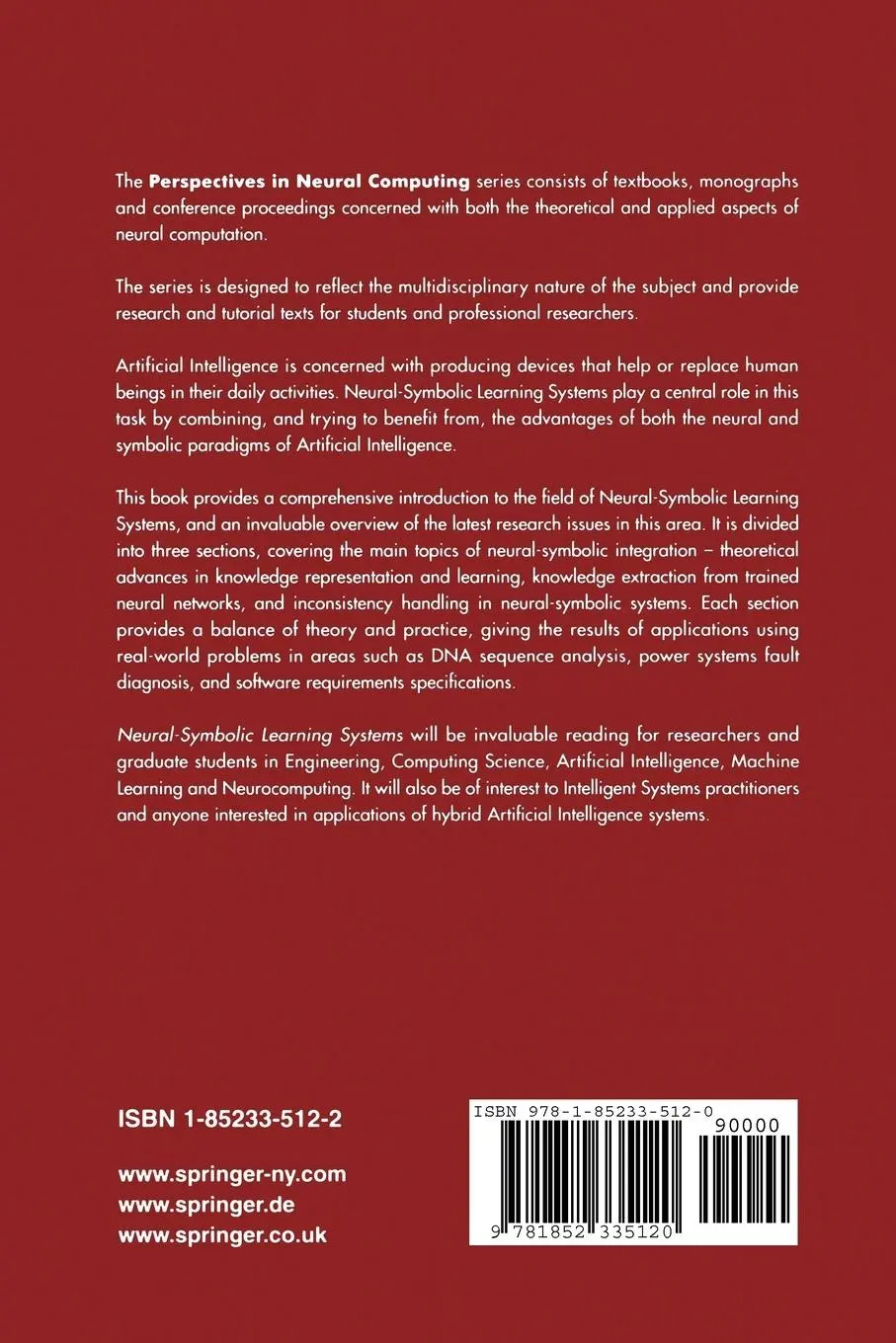 Rückseite: 9781852335120 | Neural-Symbolic Learning Systems | Foundations and Applications | Buch