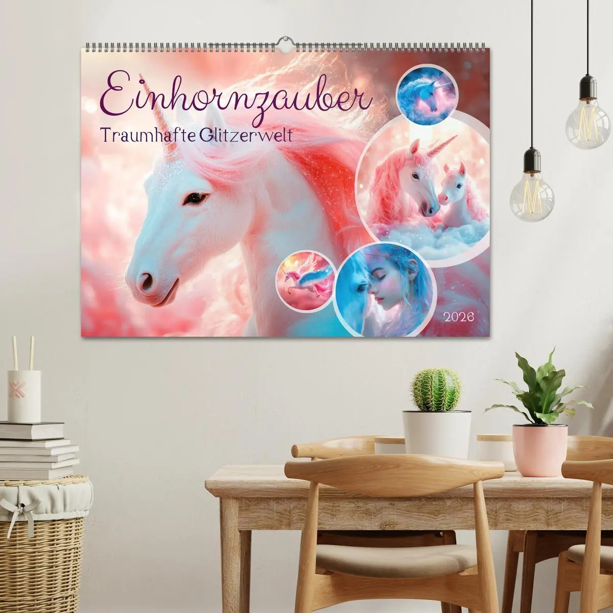 Bild: 9783516215120 | EINHORNZAUBER Traumhafte Glitzerwelt (Wandkalender 2026 DIN A2...