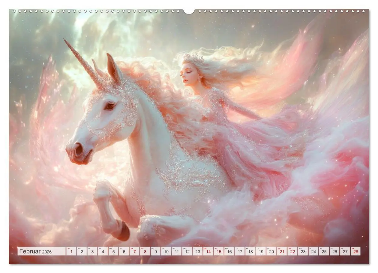 Bild: 9783516215120 | EINHORNZAUBER Traumhafte Glitzerwelt (Wandkalender 2026 DIN A2...
