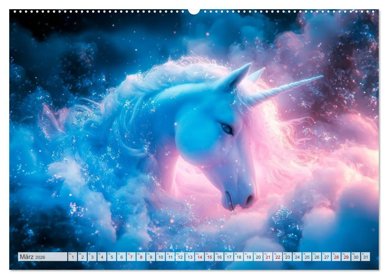 Bild: 9783516215120 | EINHORNZAUBER Traumhafte Glitzerwelt (Wandkalender 2026 DIN A2...