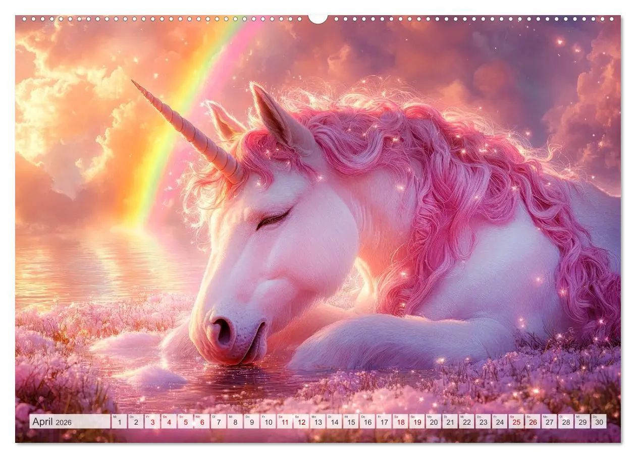 Bild: 9783516215120 | EINHORNZAUBER Traumhafte Glitzerwelt (Wandkalender 2026 DIN A2...