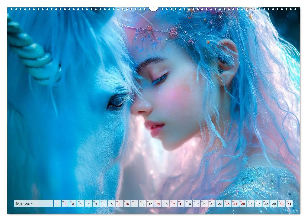Bild: 9783516215120 | EINHORNZAUBER Traumhafte Glitzerwelt (Wandkalender 2026 DIN A2...