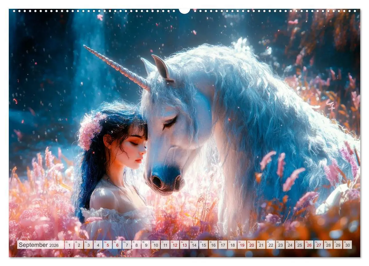 Bild: 9783516215120 | EINHORNZAUBER Traumhafte Glitzerwelt (Wandkalender 2026 DIN A2...