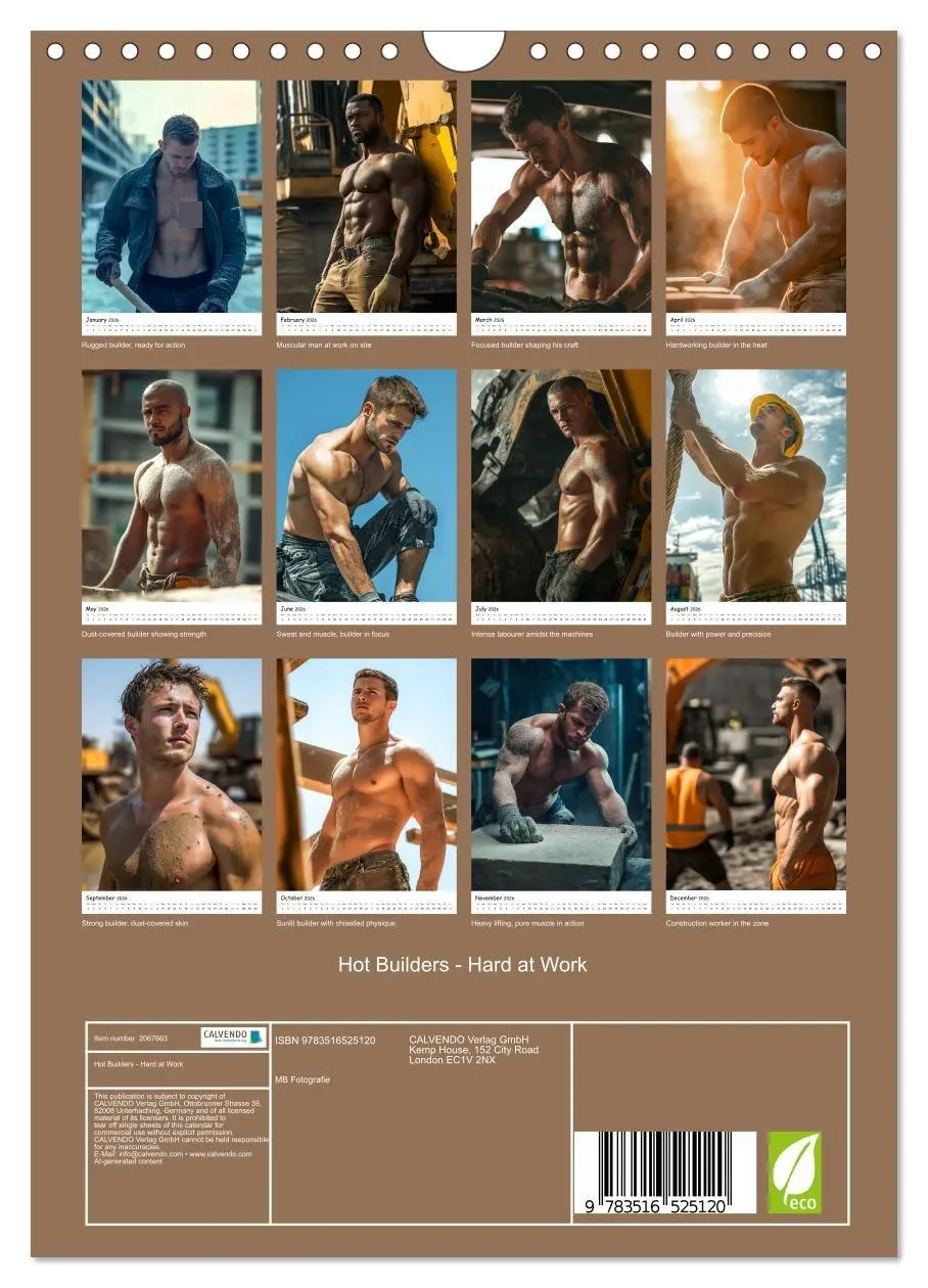 Bild: 9783516525120 | Hot Builders - Hard at Work (Wall Calendar 2026 DIN A4 portrait),...