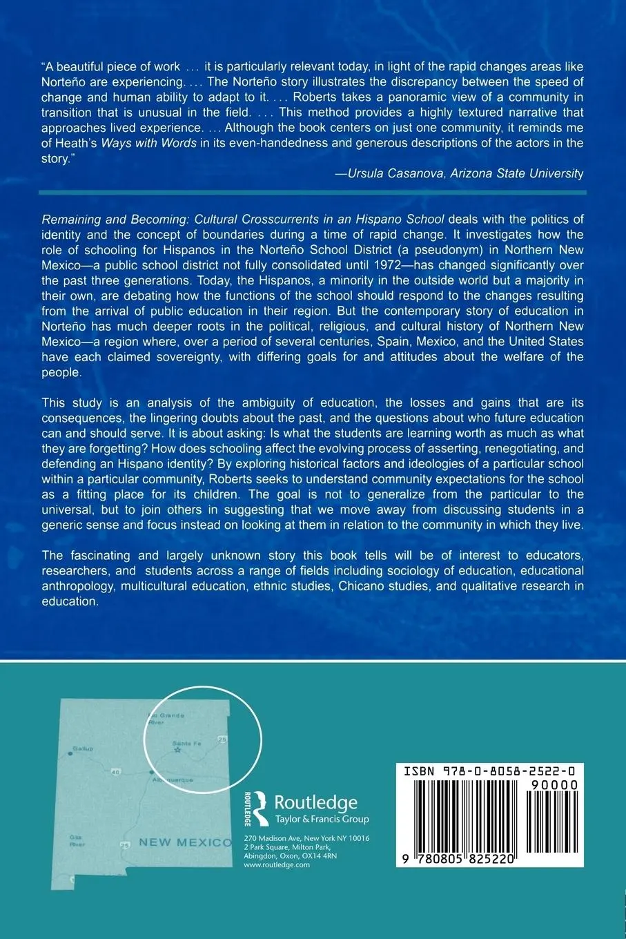 Rückseite: 9780805825220 | Remaining and Becoming | Cultural Crosscurrents in An Hispano School