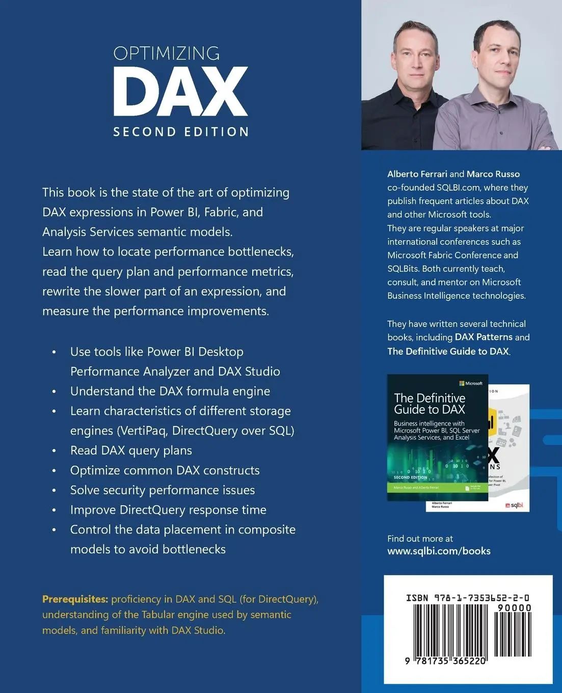 Rückseite: 9781735365220 | Optimizing DAX | Alberto Ferrari (u. a.) | Taschenbuch | Englisch