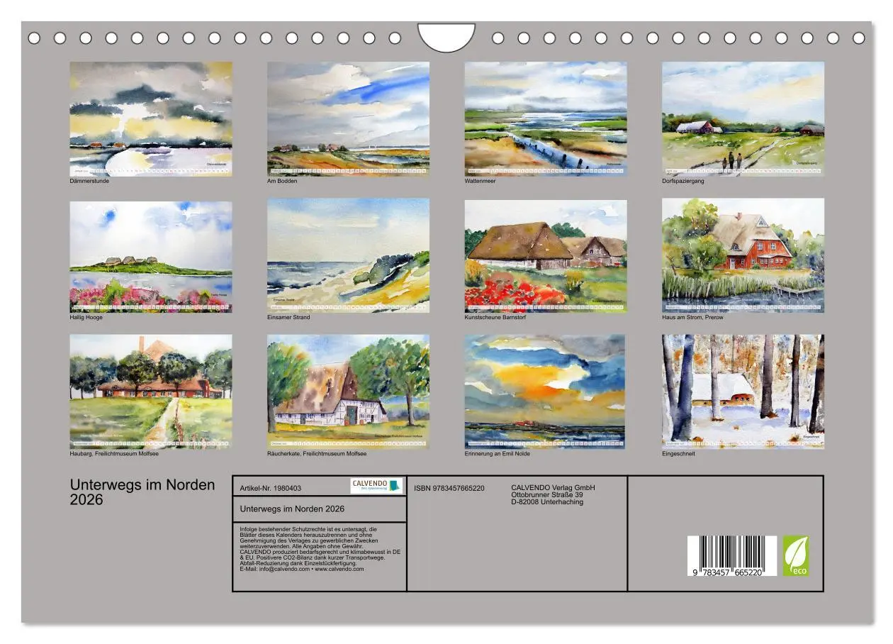 Bild: 9783457665220 | Unterwegs im Norden 2026 (Wandkalender 2026 DIN A4 quer), CALVENDO...