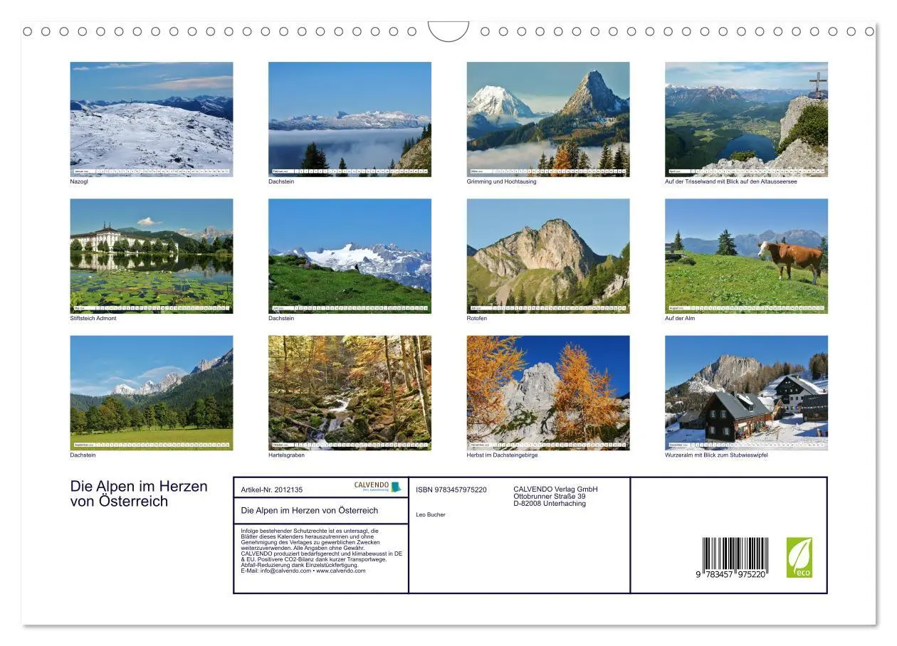 Bild: 9783457975220 | Die Alpen im Herzen von Österreich (Wandkalender 2026 DIN A3 quer),...