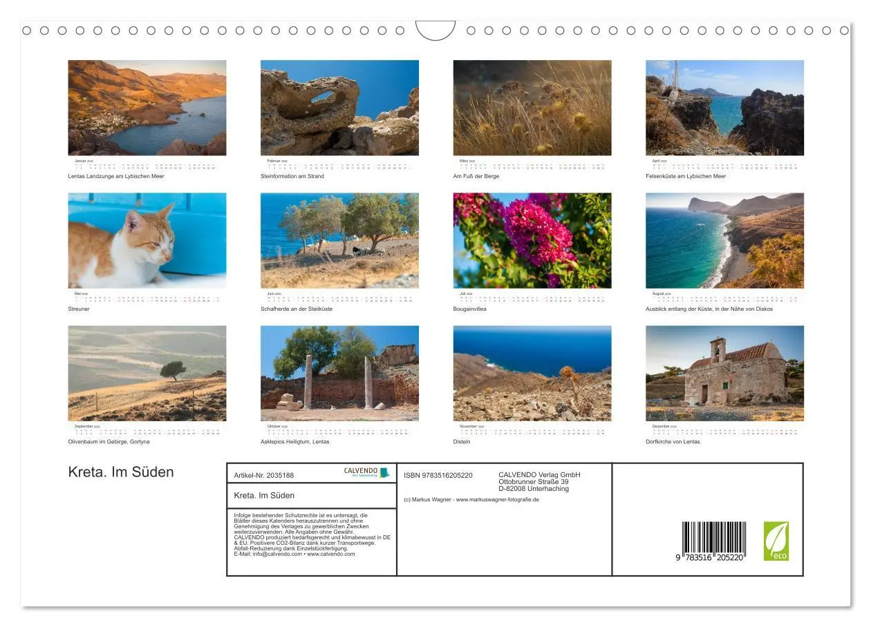 Bild: 9783516205220 | Kreta. Im Süden (Wandkalender 2026 DIN A3 quer), CALVENDO...