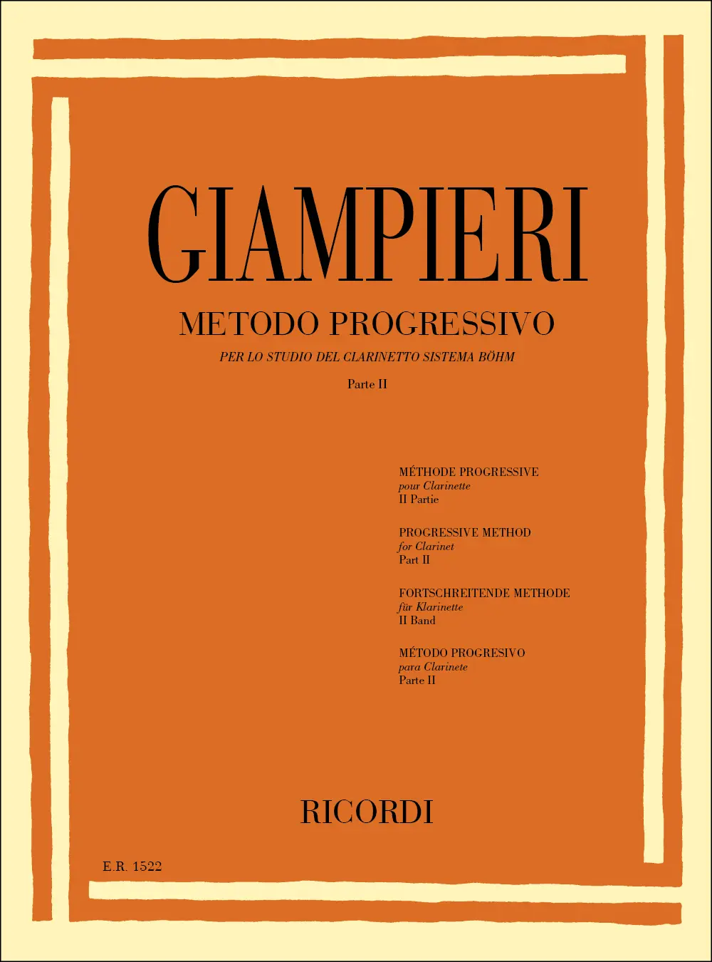 Cover: 9790041815220 | Metodo Progressivo Per Lo Studio Del Clarinetto | Alamiro Giampieri