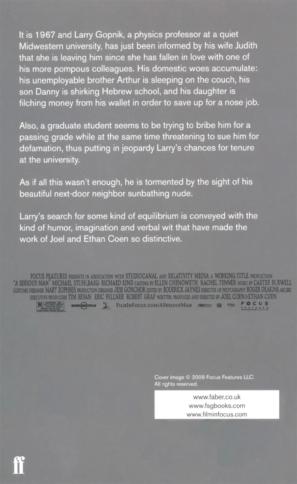 Rückseite: 9780571255320 | A Serious Man | Ethan Coen (u. a.) | Taschenbuch | Englisch | 2009