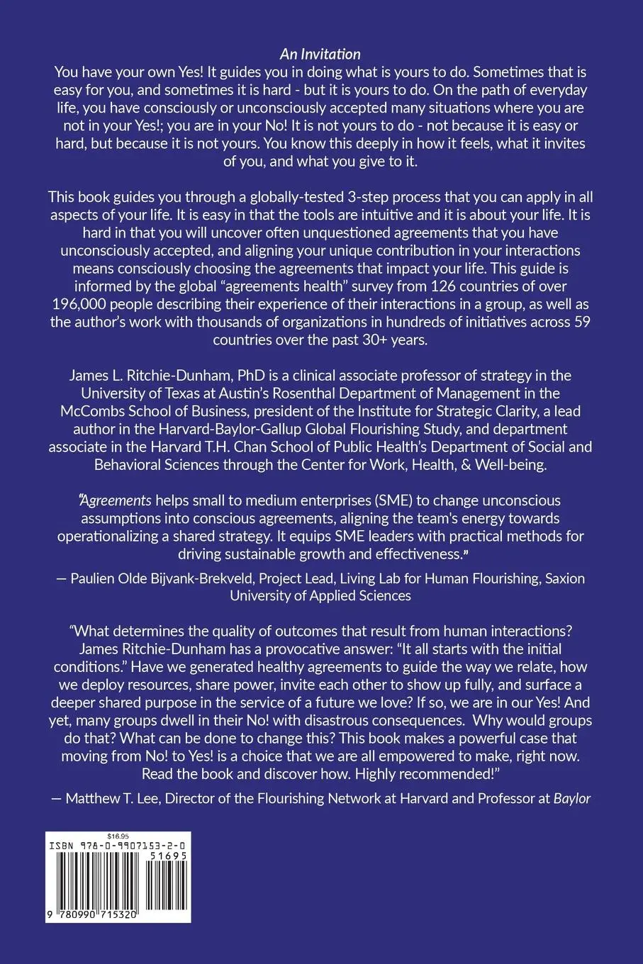 Rückseite: 9780990715320 | Agreements | Your Choice | James L Ritchie-Dunham | Taschenbuch | 2024