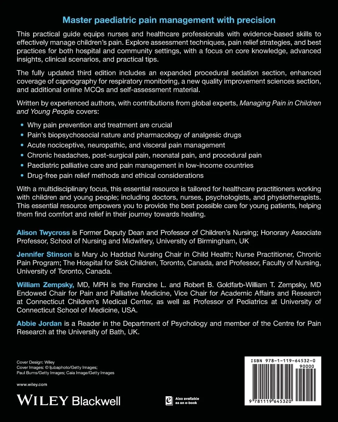 Rückseite: 9781119645320 | Managing Pain in Children and Young People | A Clinical Guide | Buch