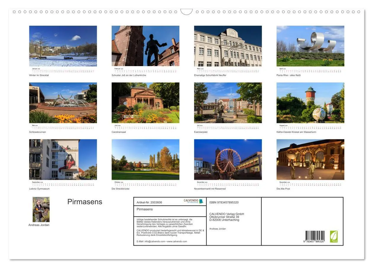 Bild: 9783457895320 | Pirmasens (Wandkalender 2026 DIN A2 quer), CALVENDO Monatskalender