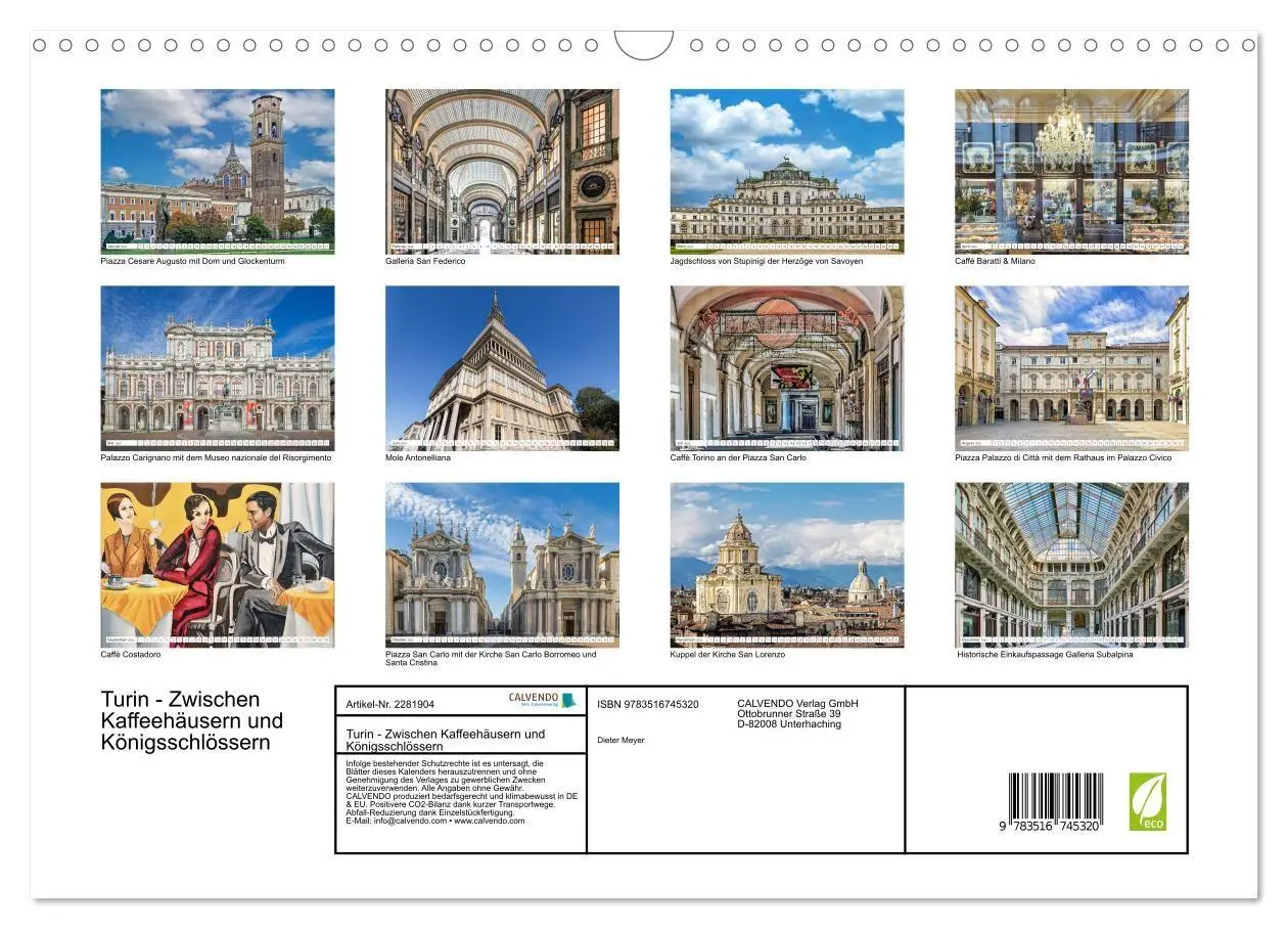 Bild: 9783516745320 | Turin - Zwischen Kaffeehäusern und Königsschlössern (Wandkalender...