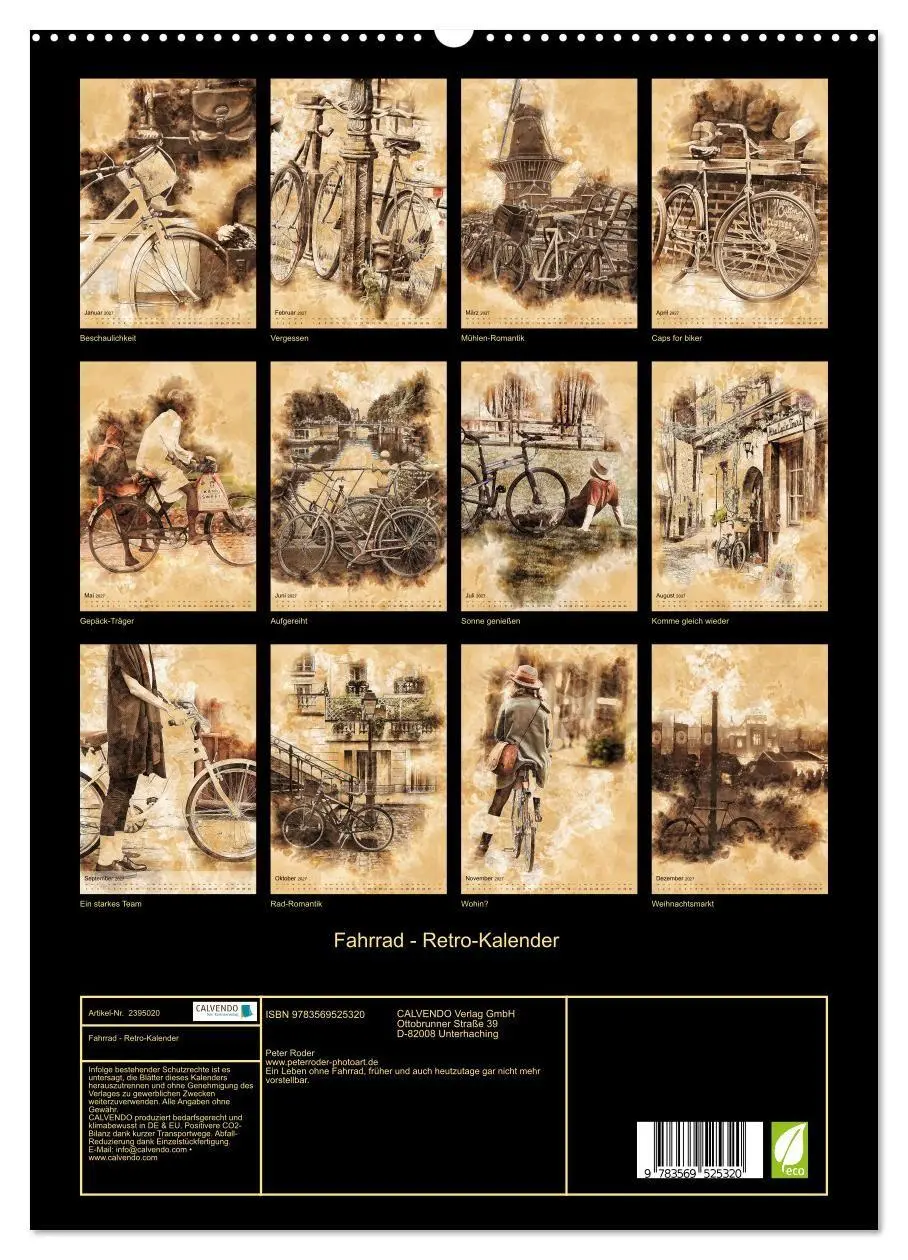 Bild: 9783569525320 | Fahrrad - Retro-Kalender (hochwertiger Premium Wandkalender 2027...