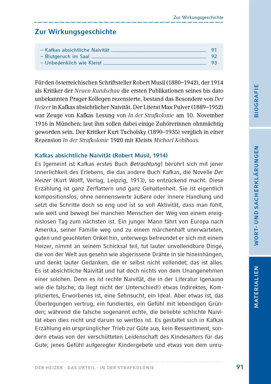 Bild: 9783872915320 | Der Heizer / Das Urteil / In der Strafkolonie | Text und Materialien