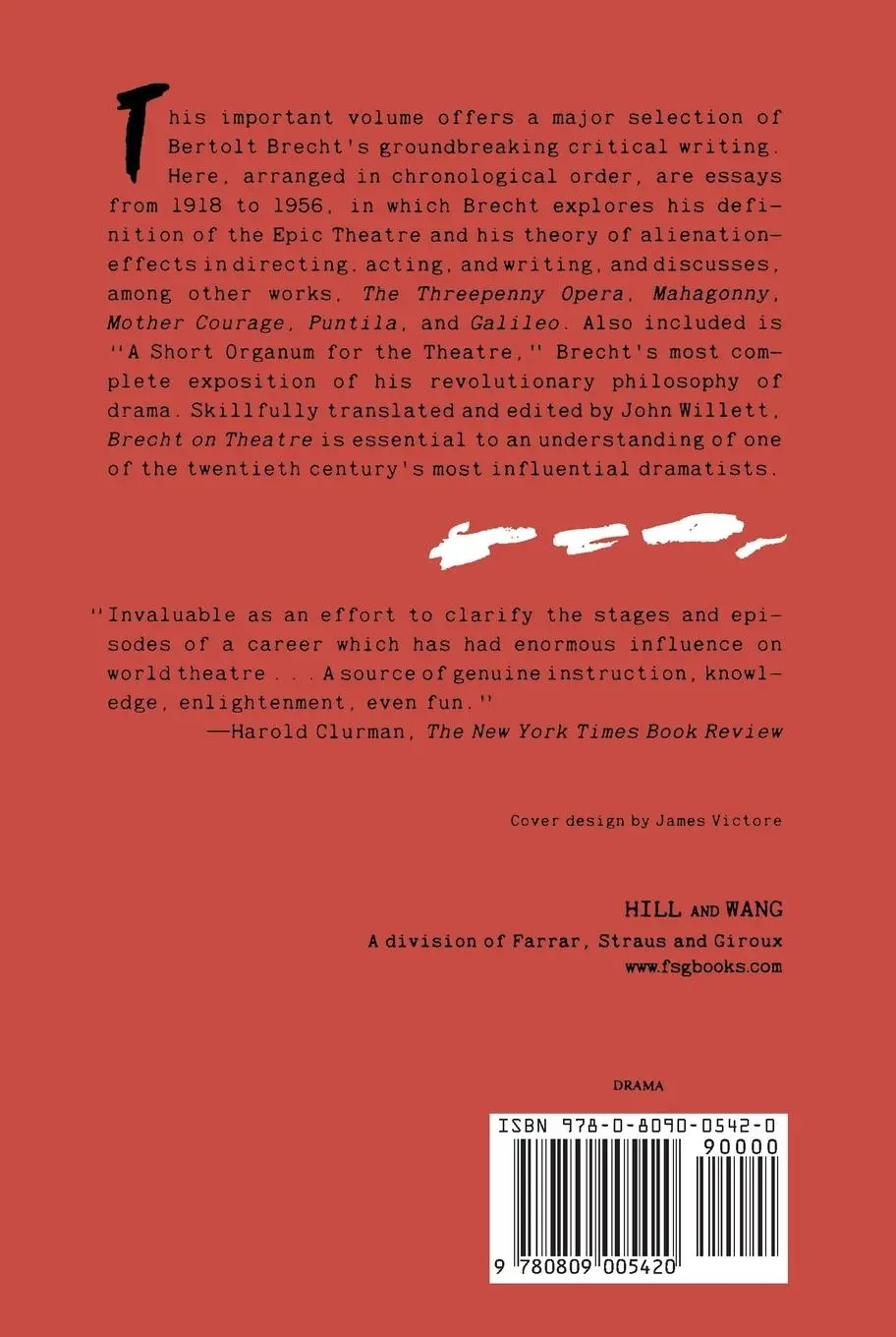 Rückseite: 9780809005420 | Brecht on Theatre | Bertolt Brecht | Taschenbuch | Englisch