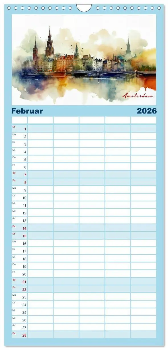 Bild: 9783457955420 | Familienplaner 2026 - Skylines exklusiv mit 5 Spalten...