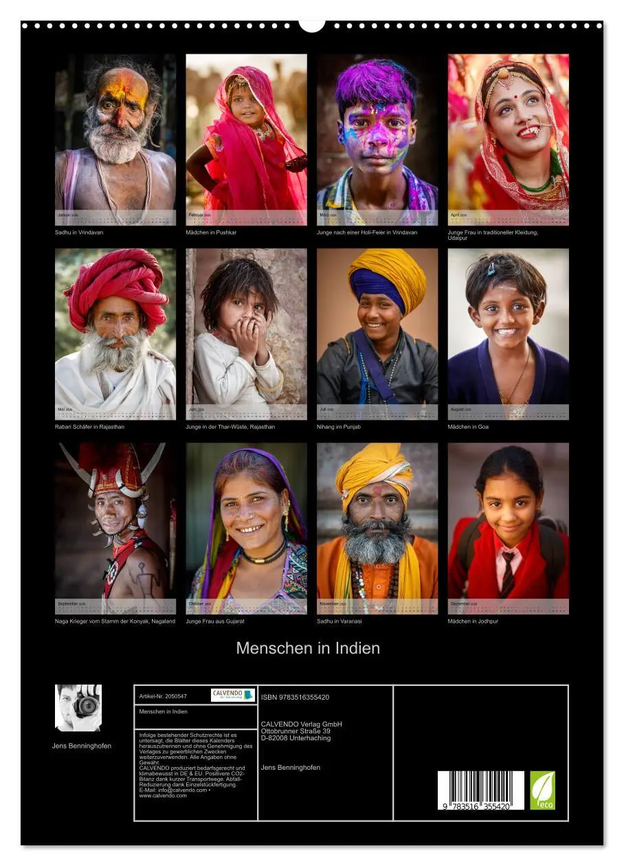 Bild: 9783516355420 | Menschen in Indien (hochwertiger Premium Wandkalender 2026 DIN A2...