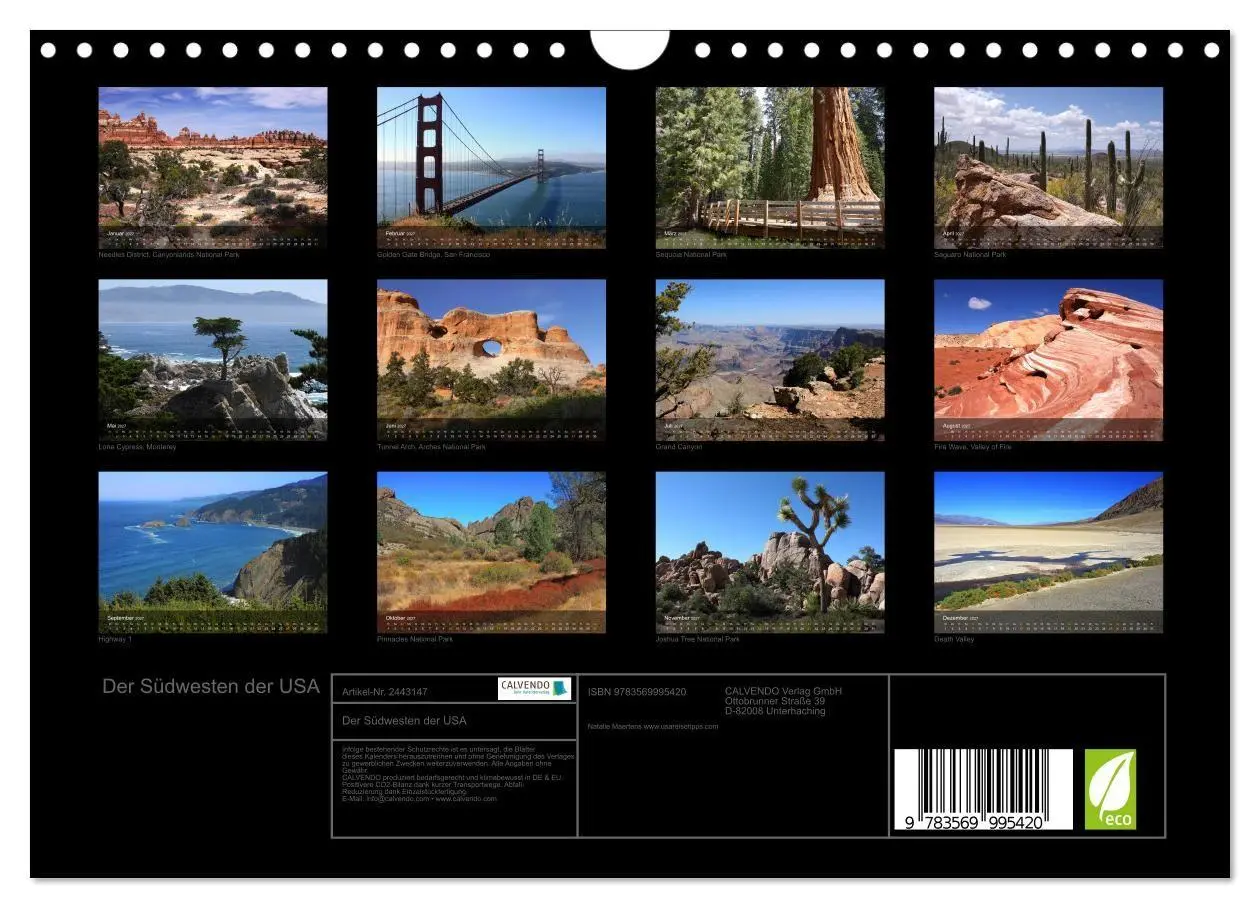 Bild: 9783569995420 | Der Südwesten der USA (Wandkalender 2027 DIN A4 quer), CALVENDO...