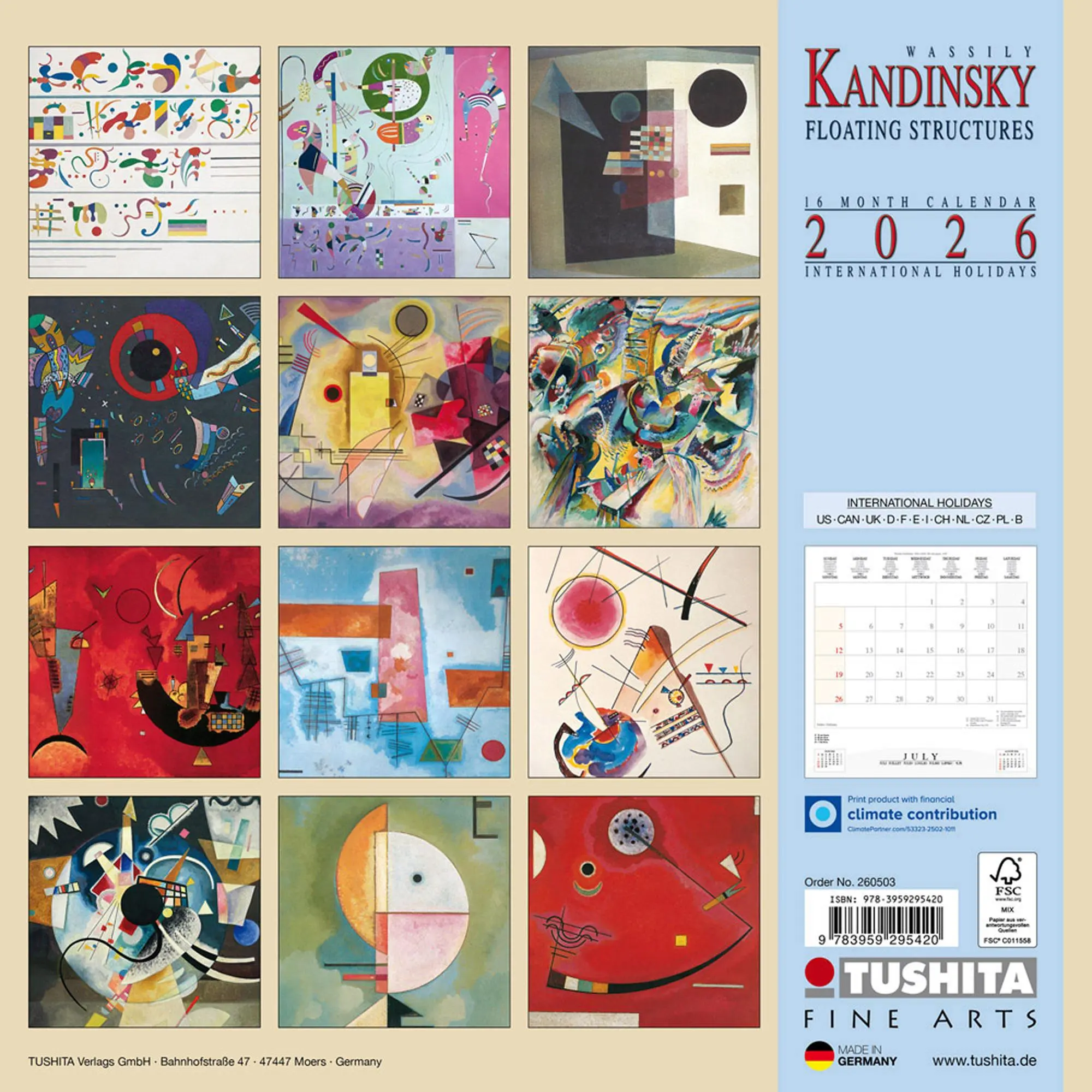 Rückseite: 9783959295420 | Wassily Kandinsky - Floating Structures 2026 | Kalender 2026 | 28 S.