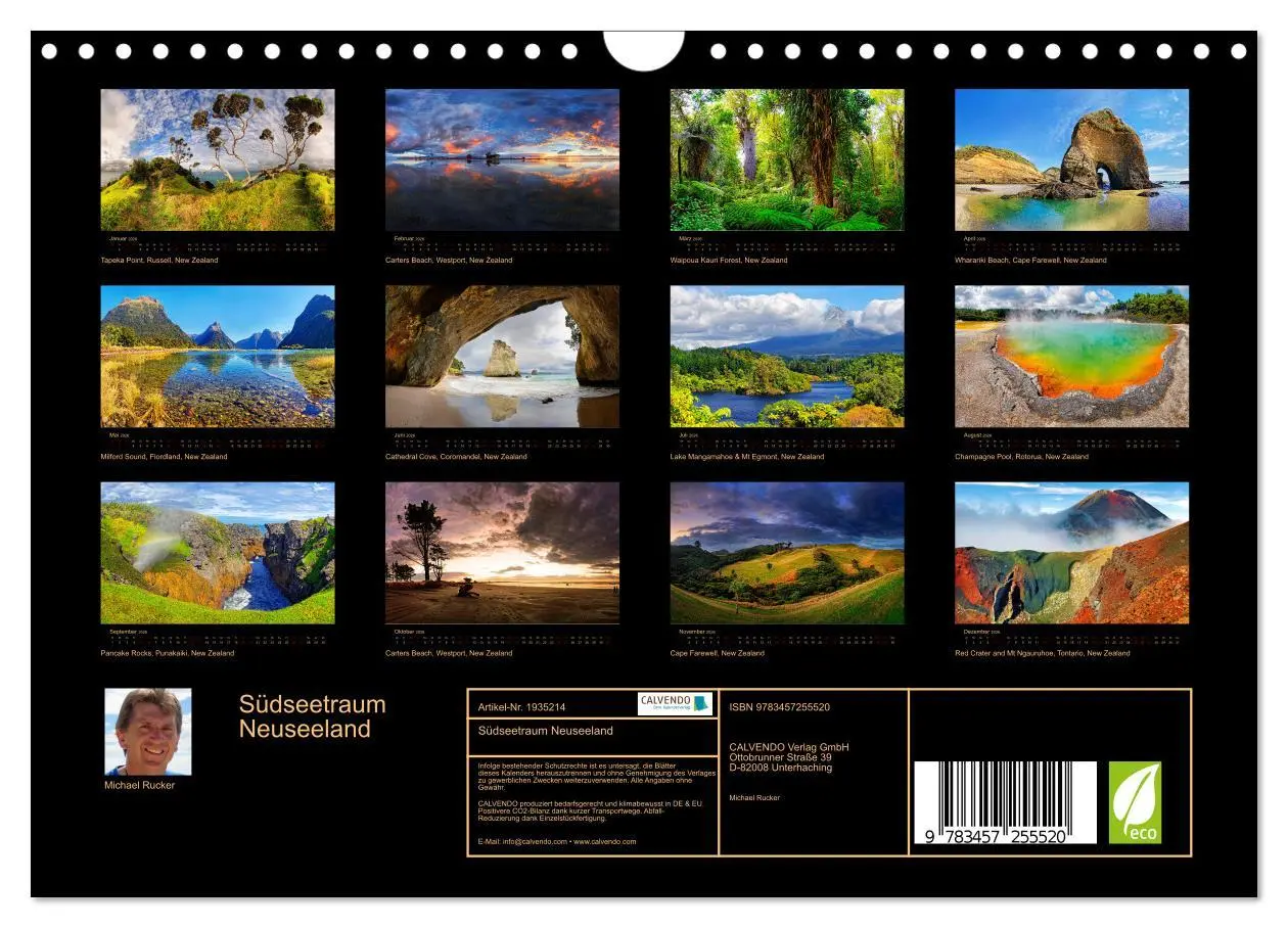 Bild: 9783457255520 | Südseetraum Neuseeland (Wandkalender 2026 DIN A4 quer), CALVENDO...