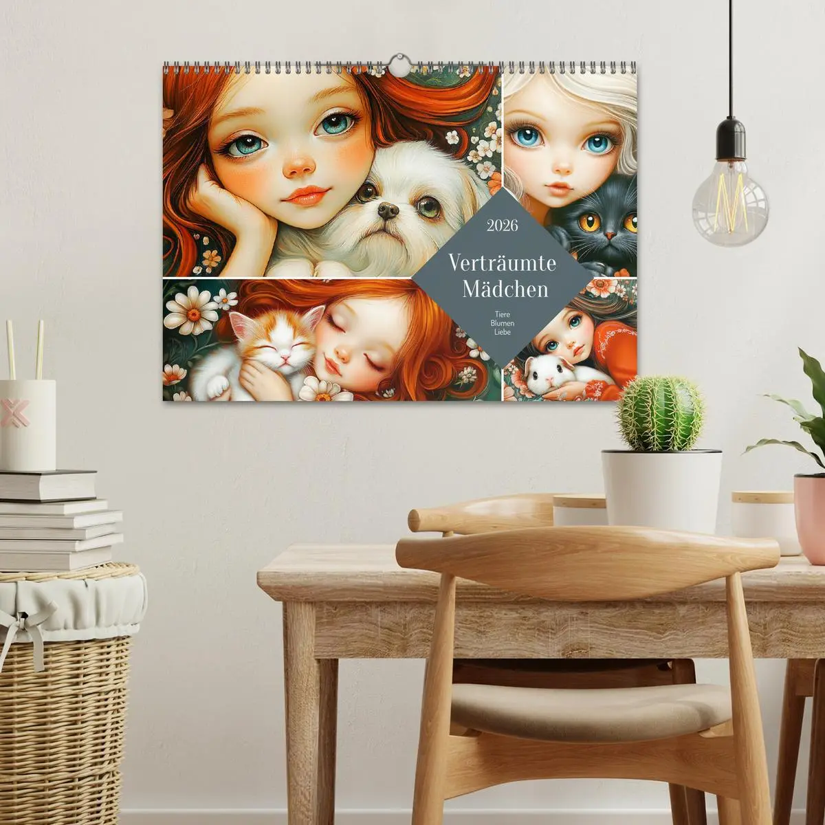 Bild: 9783457325520 | Verträumte Mädchen. Tiere, Blumen, Liebe. (Wandkalender 2026 DIN A3...