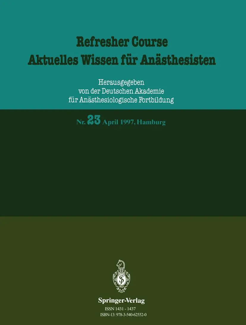 Cover: 9783540625520 | Refresher Course / Aktuelles Wissen für Anästhesisten | Taschenbuch