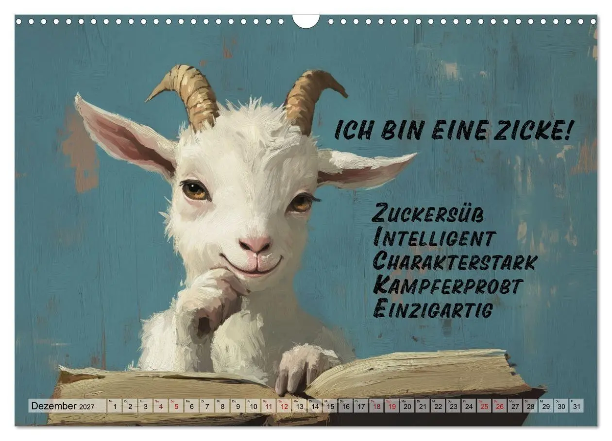 Bild: 9783569055520 | Ziegen, süß aber psycho (Wandkalender 2027 DIN A3 quer), CALVENDO...
