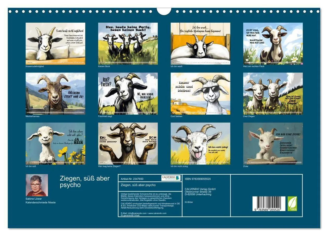 Bild: 9783569055520 | Ziegen, süß aber psycho (Wandkalender 2027 DIN A3 quer), CALVENDO...