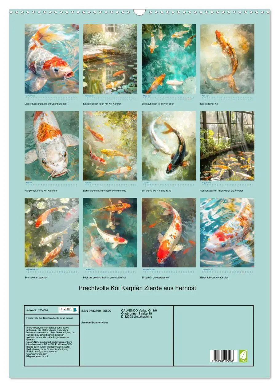 Bild: 9783569125520 | Prachtvolle Koi Karpfen Zierde aus Fernost (Wandkalender 2027 DIN...