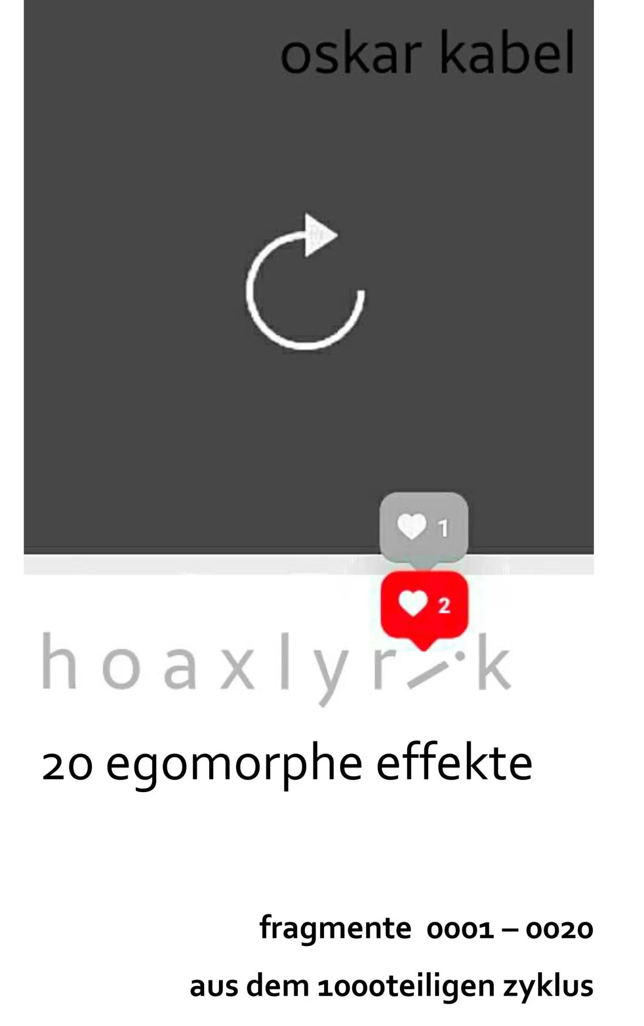 Cover: 9783750435520 | Hoaxlyrik - 20 Egomorphe Effekte | Oskar Kabel | Taschenbuch | 24 S.