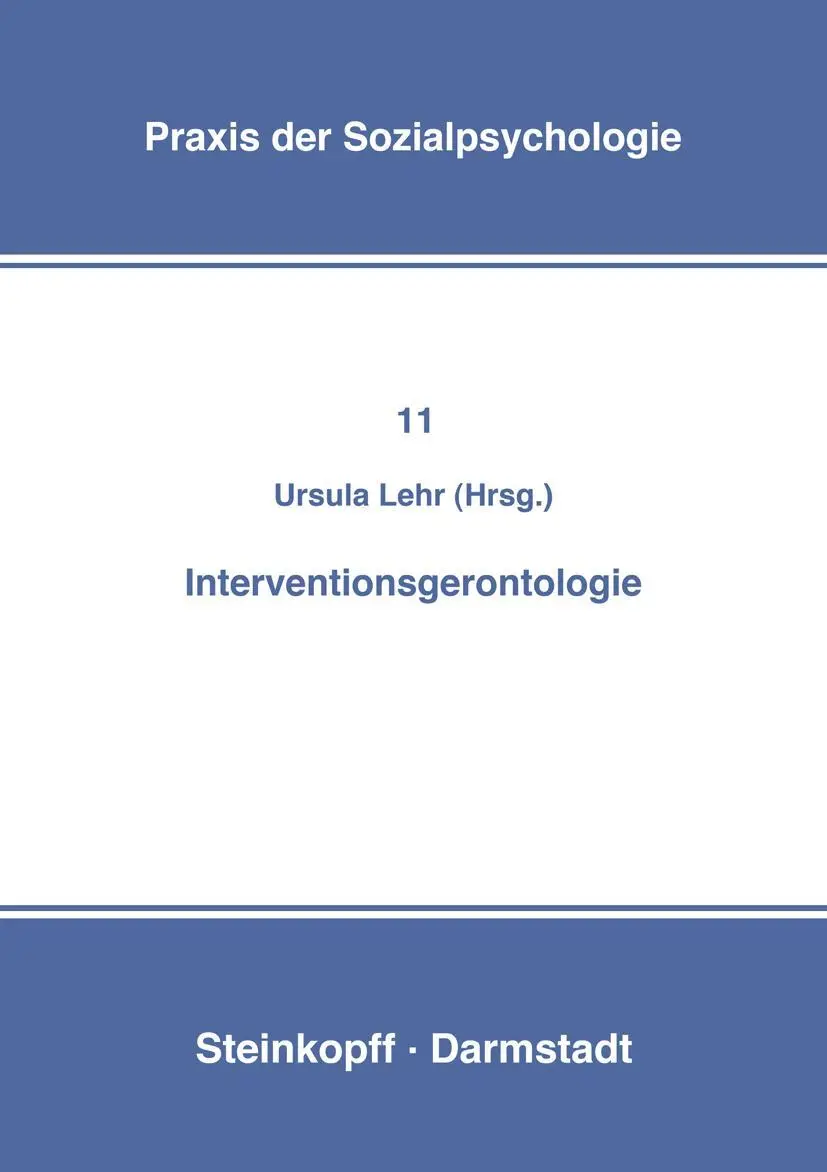 Cover: 9783798505520 | Interventionsgerontologie | U. Lehr | Taschenbuch | viii | Deutsch
