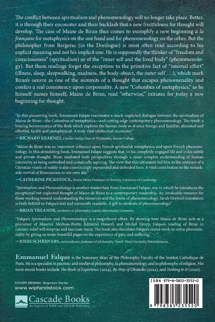 Rückseite: 9798385235520 | Spiritualism and Phenomenology | Emmanuel Falque | Taschenbuch | 2025